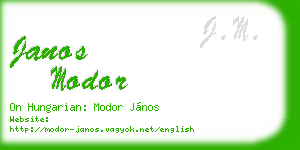 janos modor business card
